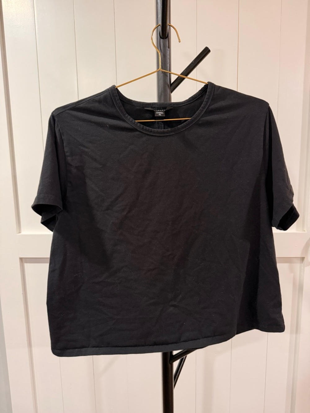 Athleta Black Short Sleeve Boxy Crop Tee